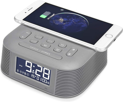 InstaBox D10 Wireless Charging Digital Alarm Clock FM Radio - Radioddity