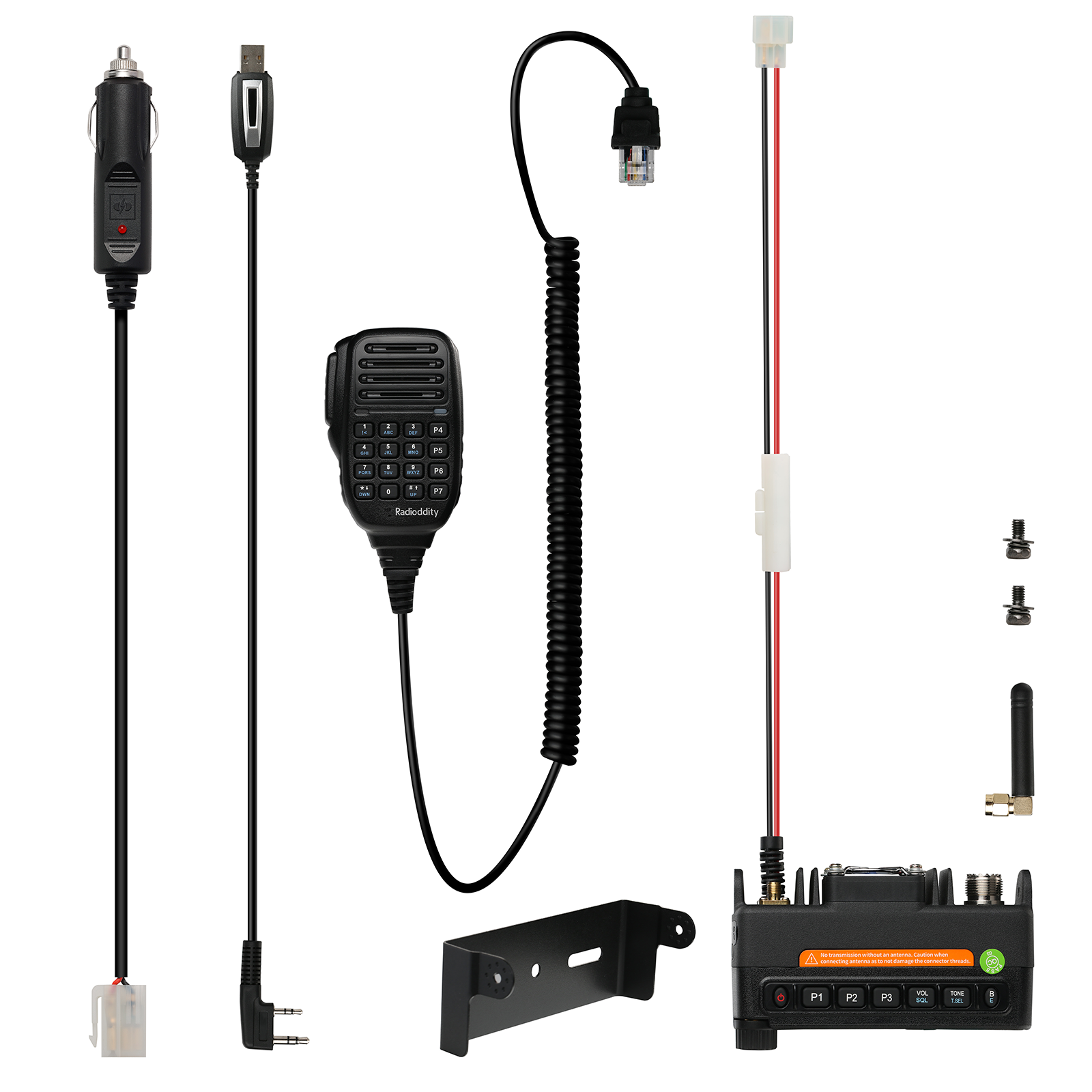 Radioddity DB25-D Mini Mobile Radio | 20W | Analog & Digital DMR | VHF & UHF Dual Band | GPS / APRS | SMS | Color Screen | 300000 Contacts - Radioddity