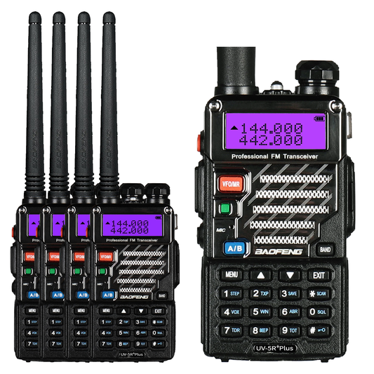 Baofeng UV-5R PLUS [5 Pack] | DUAL BAND | 4/1W | 128CH | FLASHLIGHT - Radioddity