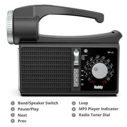 Raddy RF-L3 Portable Solar Generator | with Solar Panel | Flashlight  Music Player [DISCONTINUED] - Radioddity