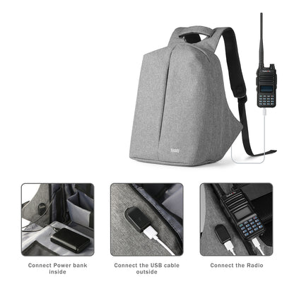 Raddy Multi-function Backpack | Ham Radio Accessories Laptop | Waterproof | for HF Transceiver Xiegu Icom Yaesu - Radioddity