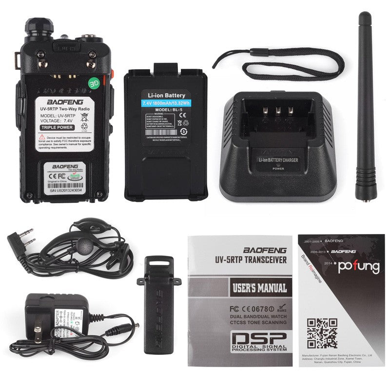 Baofeng UV-5RTP | Dual Band | 8W/4W/1W | Tri-power Two Way Radio | with Speaker [DISCONTINUED] - Radioddity