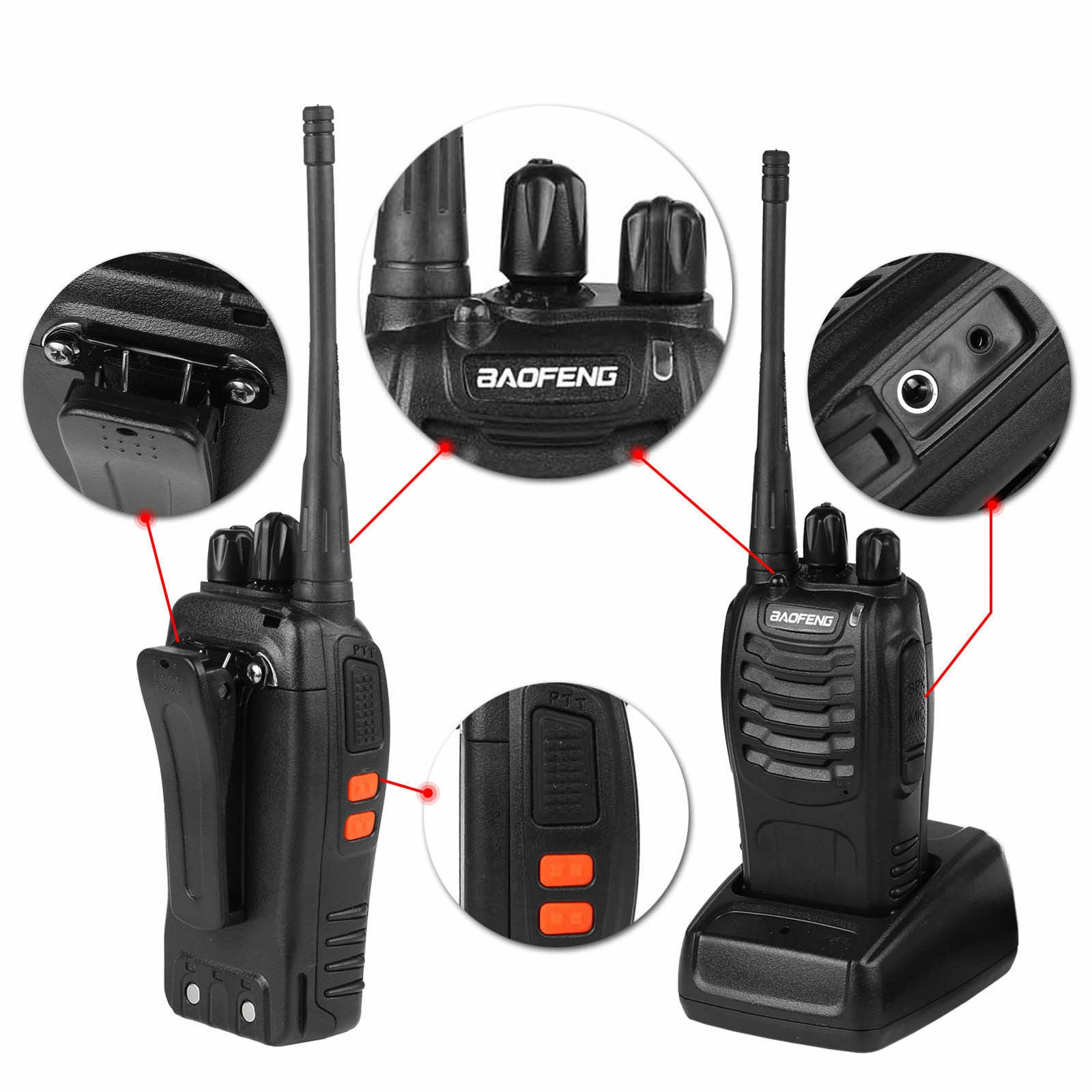 Baofeng BF-888S [6 Pack] | UHF |  5W | 16CH | CTCSS/DCS | Flashlight - Radioddity