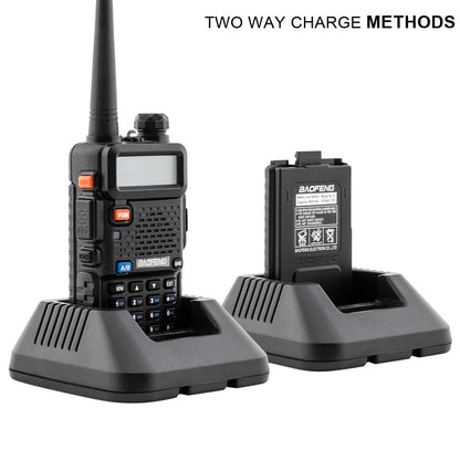 Baofeng UV-5R [5 Pack + Cable] | Dual Band | 4/1W | 128CH | Flashlight | VOX | Alert - Radioddity